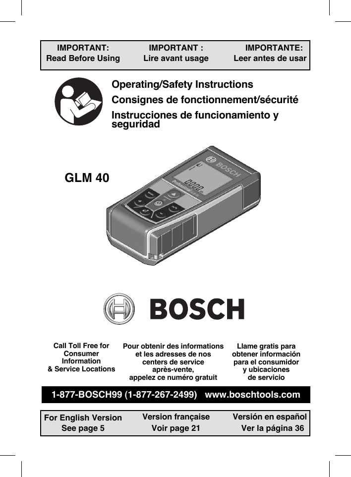 bosch glr225 instruction manual