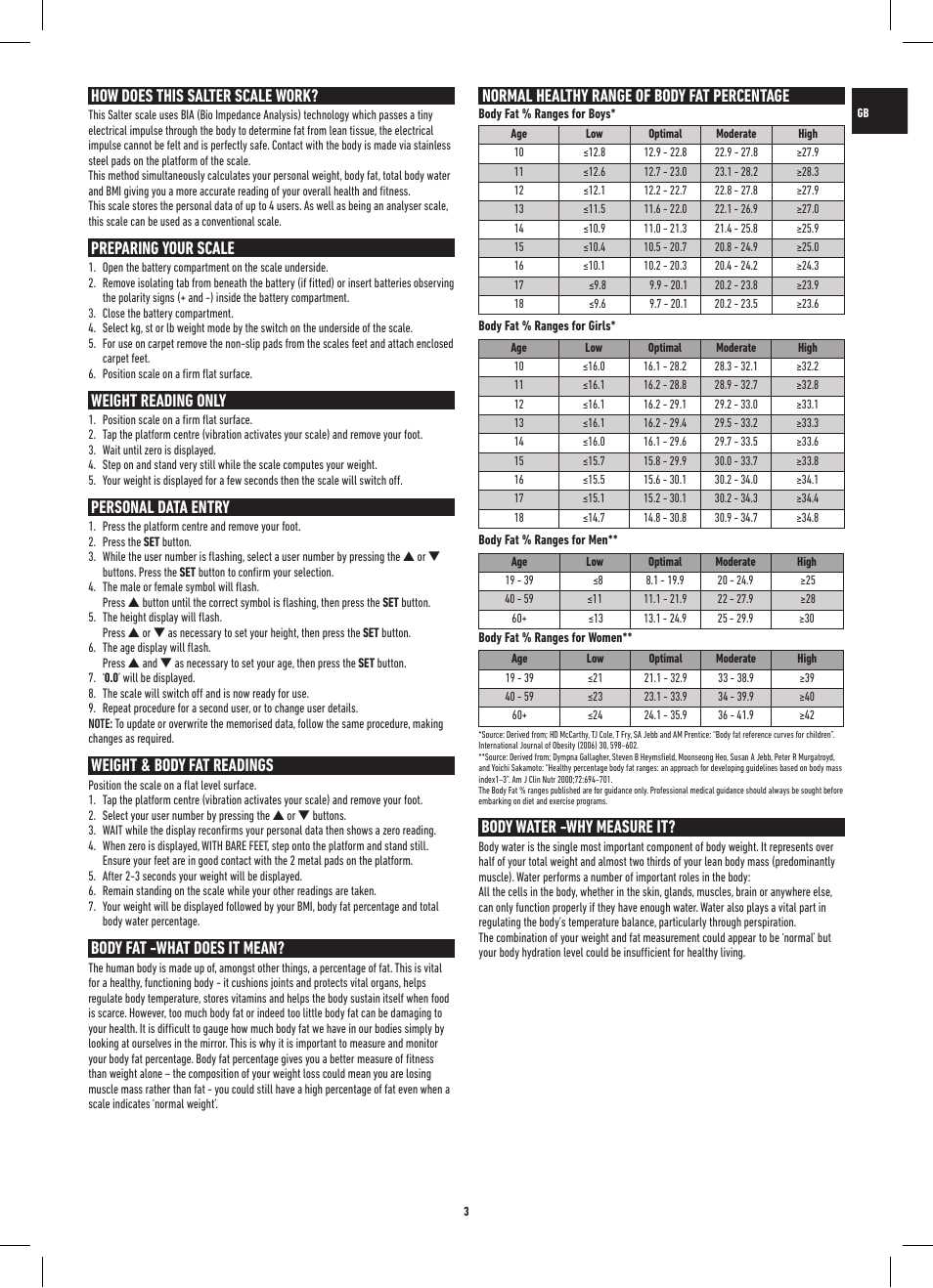salter bathroom scales instruction manual