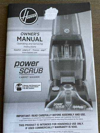 hoover power scrub deluxe instruction manual