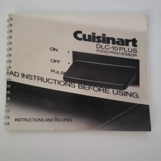 cuisinart food processor dlc 8 plus instruction manual