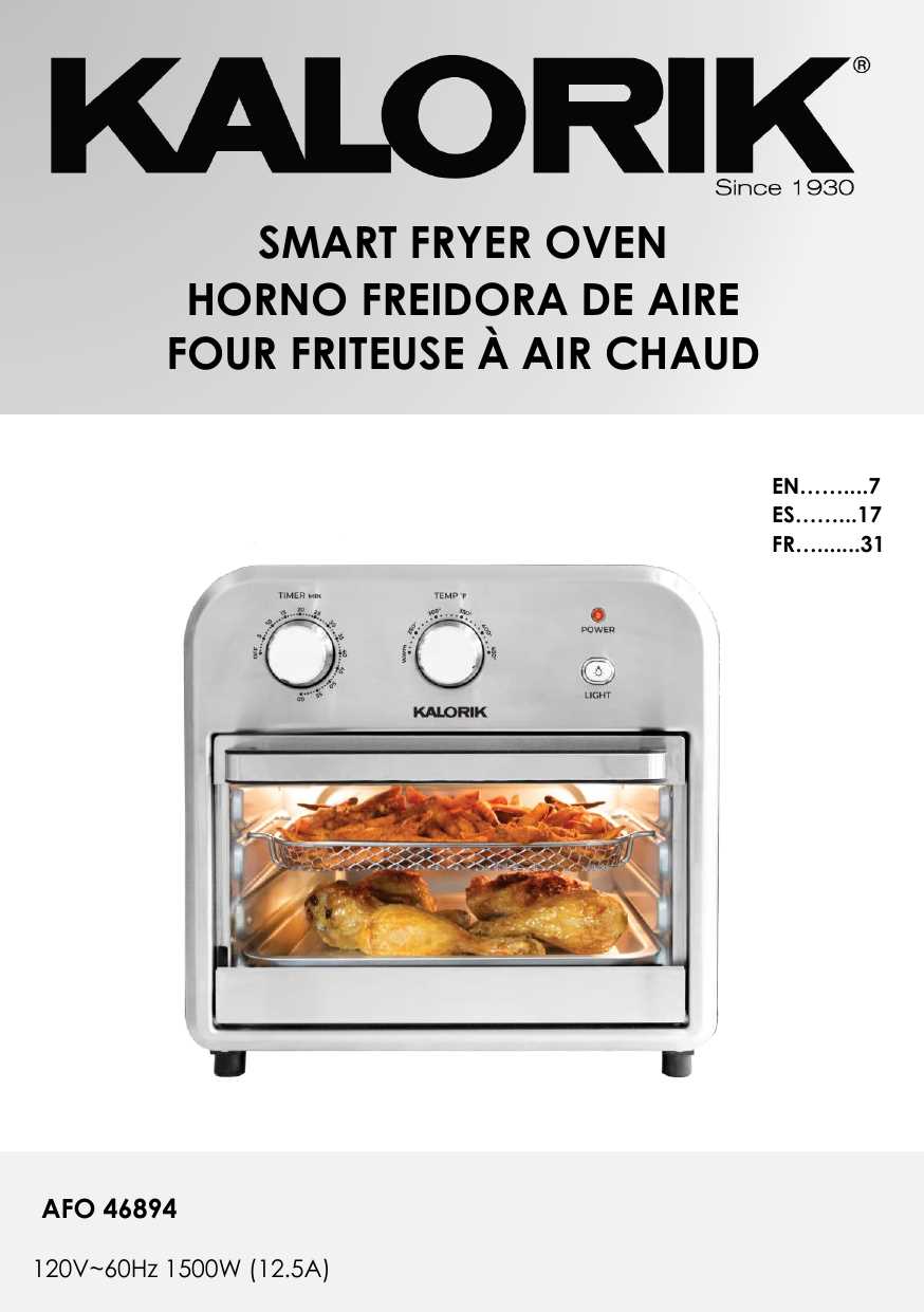 kalorik air fryer instruction manual