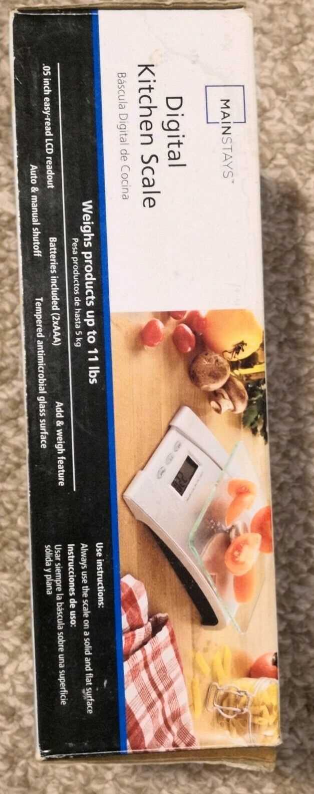 mainstays digital kitchen scale instruction manual