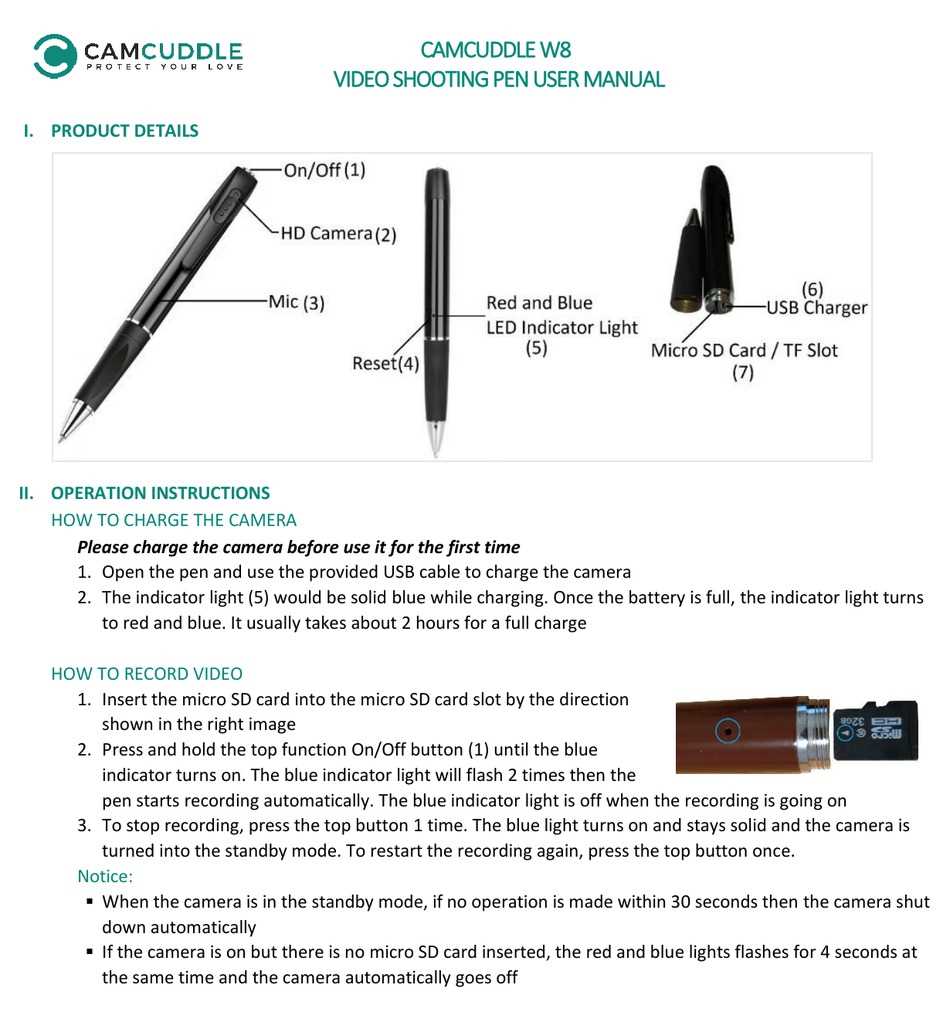 manual mini spy camera instructions