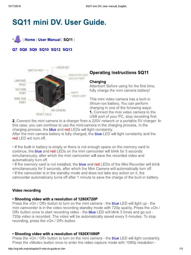 manual mini spy camera instructions