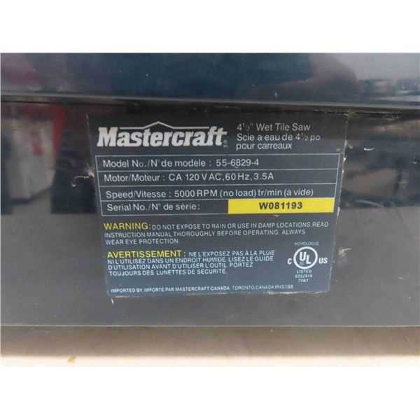 mastercraft wet tile saw instruction manual