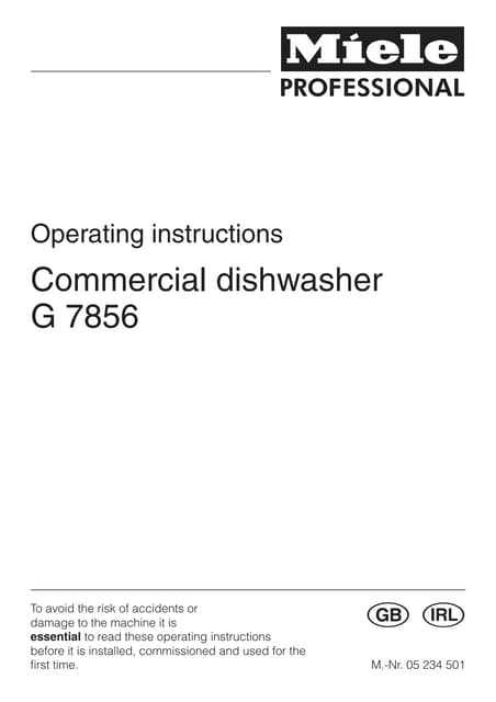 miele dishwasher instruction manual