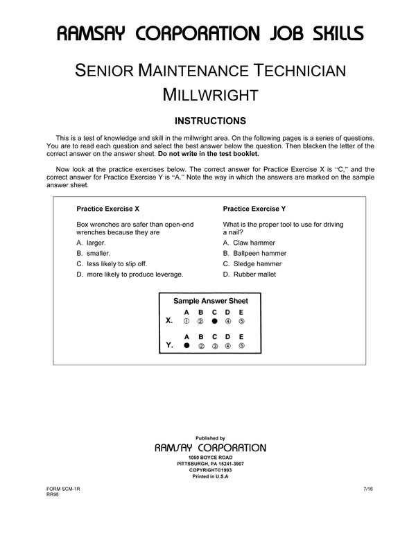 millwright manual of instruction