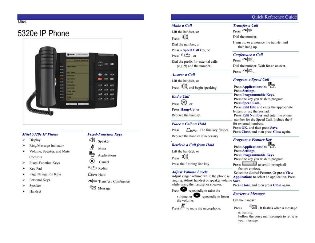 mitel 5320e ip phone instruction manual