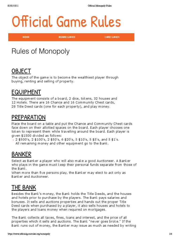 monopoly empire instruction manual