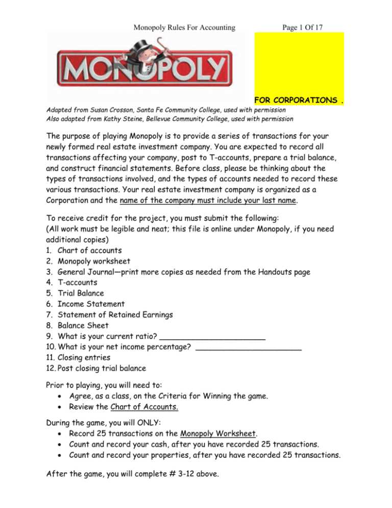 monopoly game instruction manual