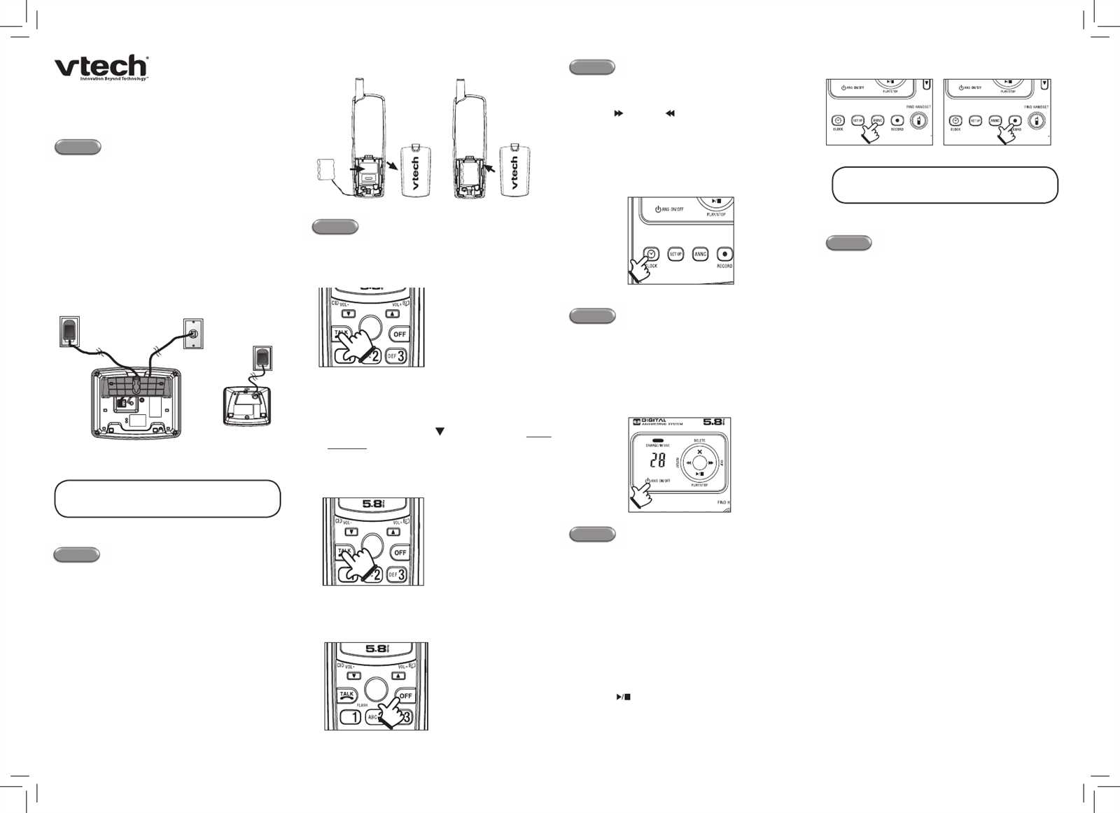 vtech 5.8 instruction manual