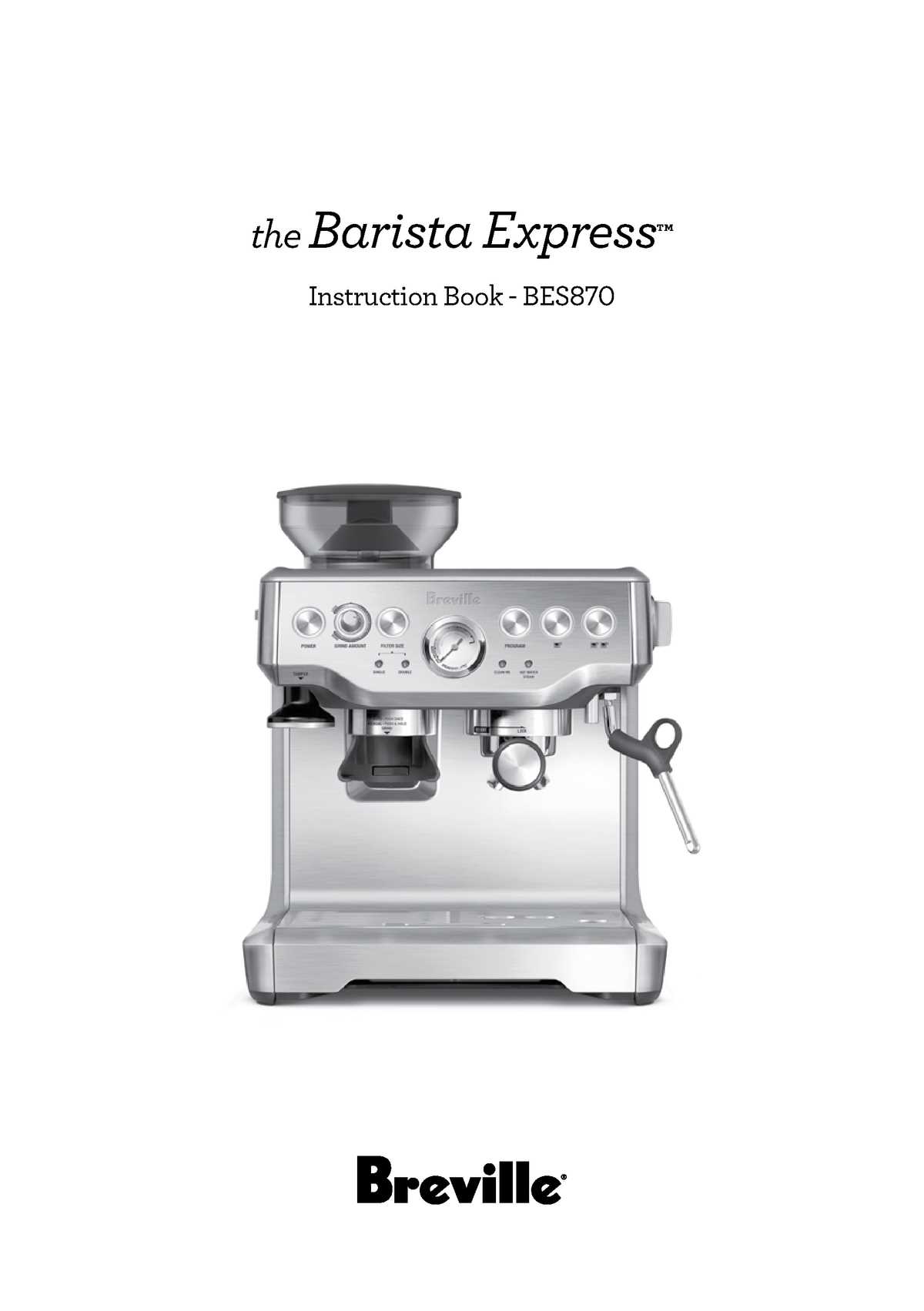 breville espresso instruction manual