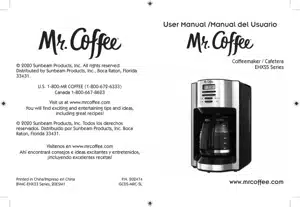 mr coffee ecm250 instruction manual