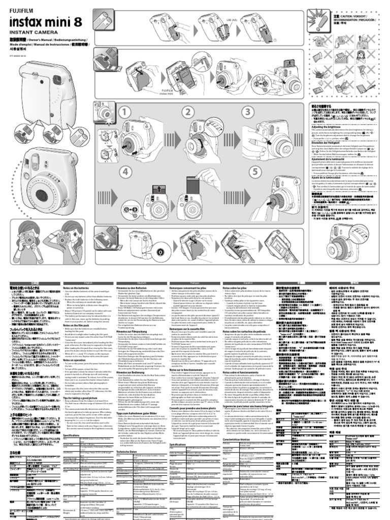 fujifilm instax mini 8 instruction manual