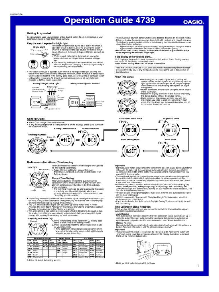 casio world time watch instruction manual