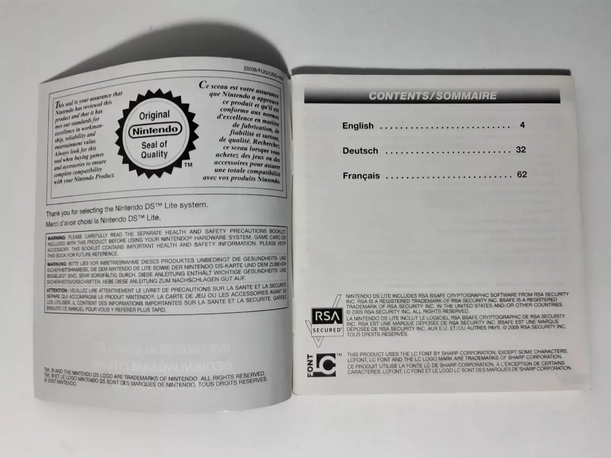 nintendo ds instruction manual