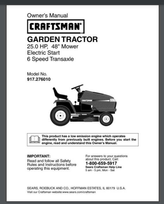 craftsman lawn mower instruction manual