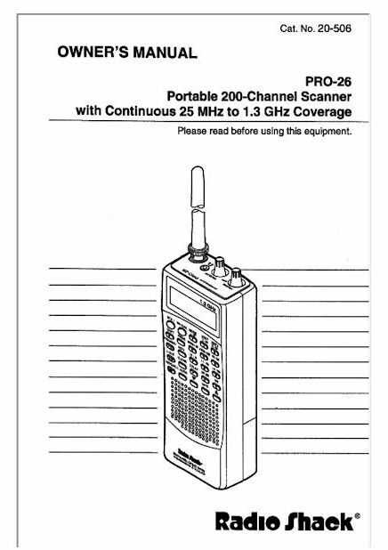 radio shack pro 94 instruction manual