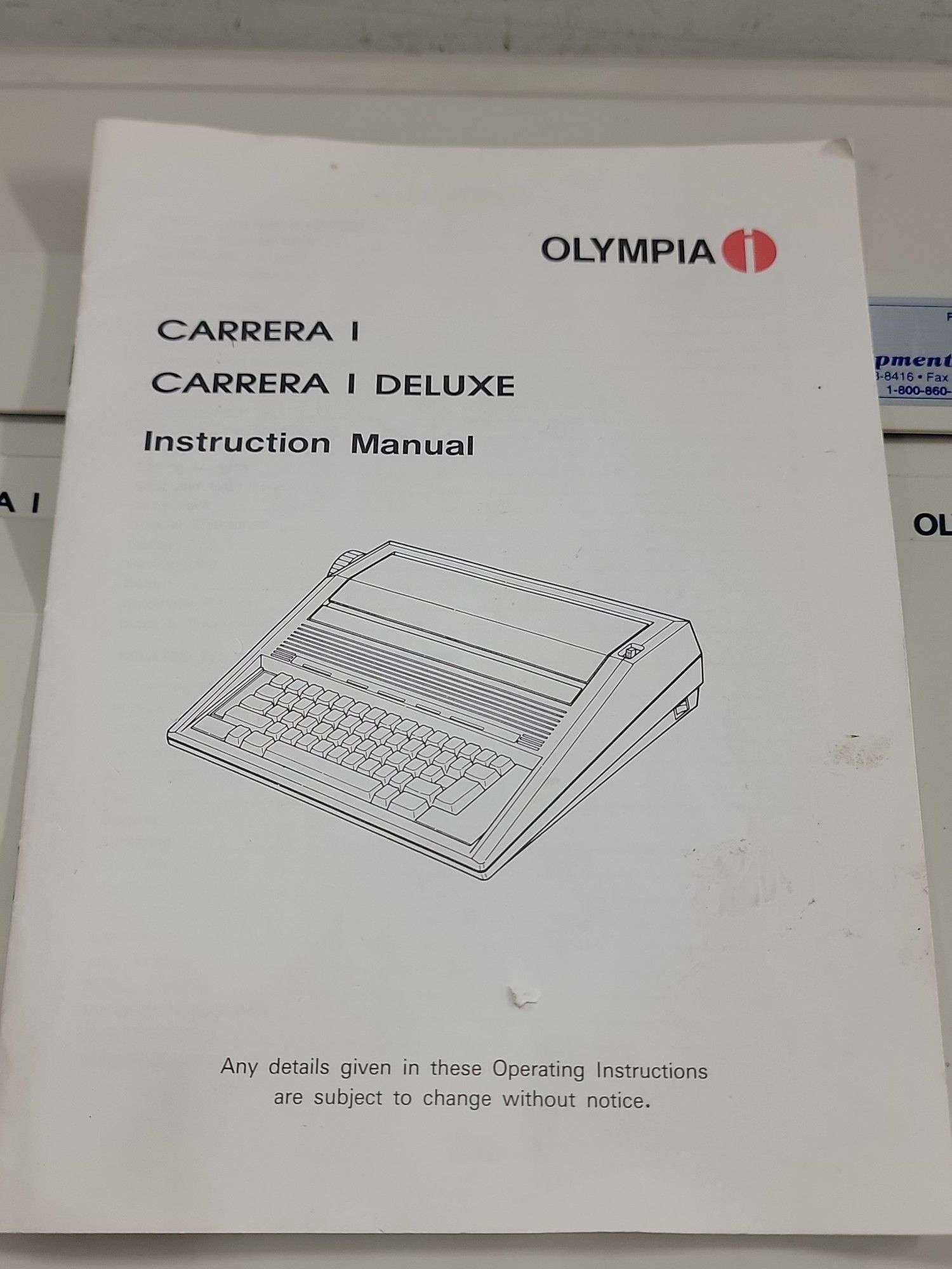 olympia deluxe typewriter instruction manual