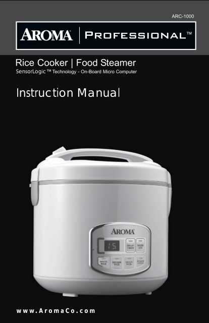 instruction manual for aroma rice cooker