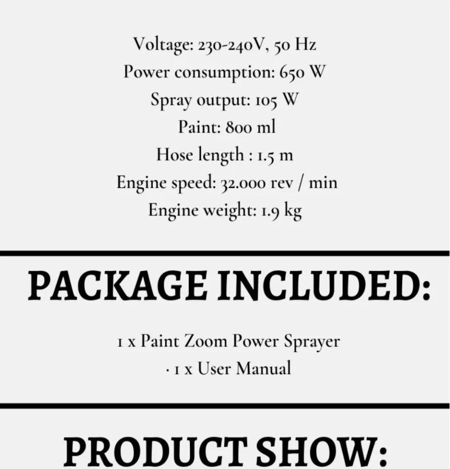 paint zoom instruction manual