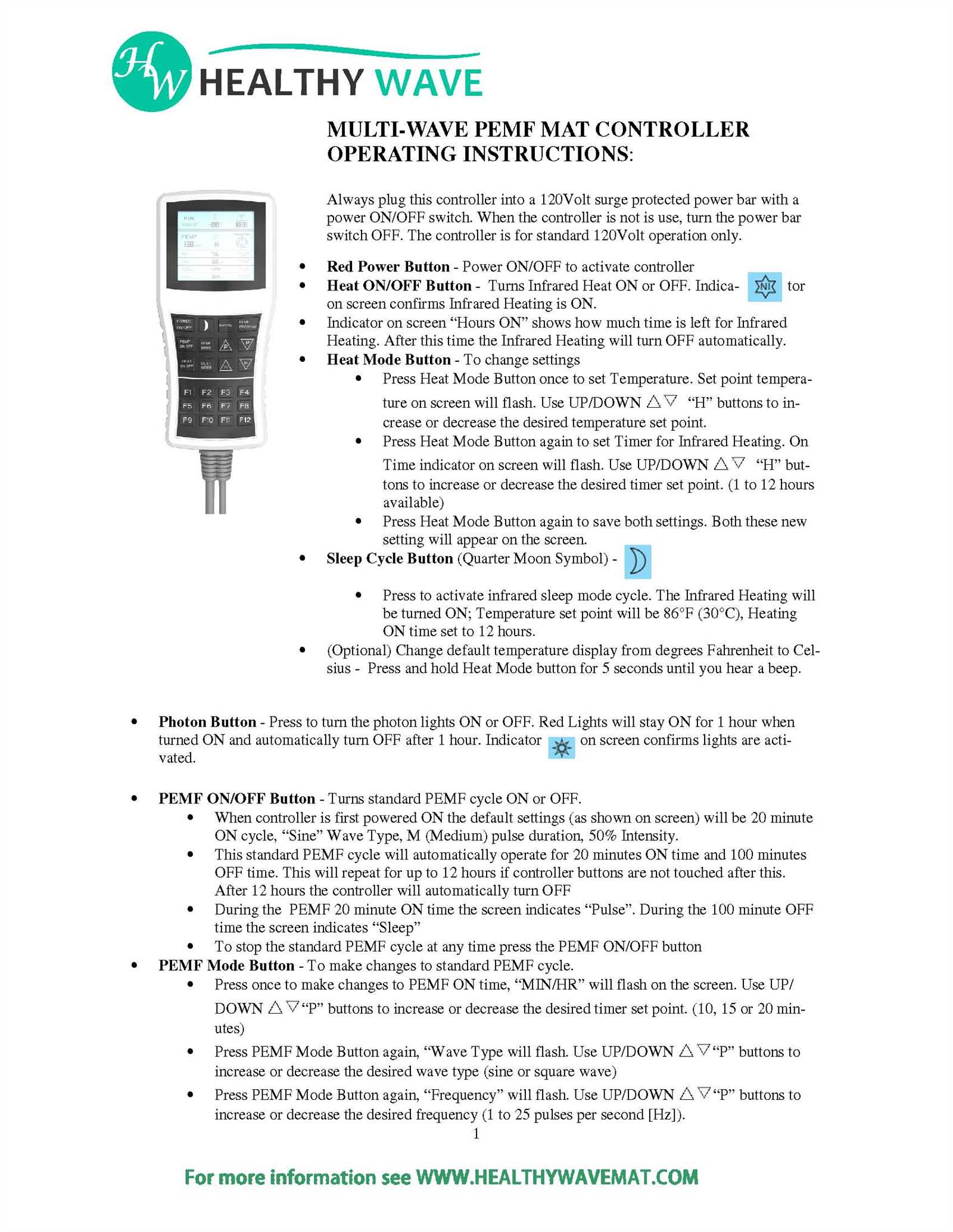 heat surge instruction manual