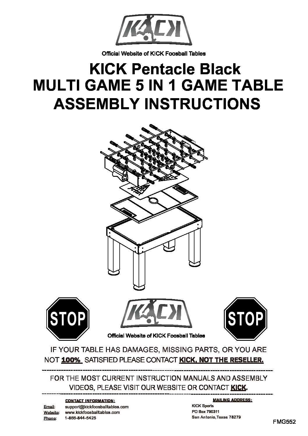 foosball table instruction manual