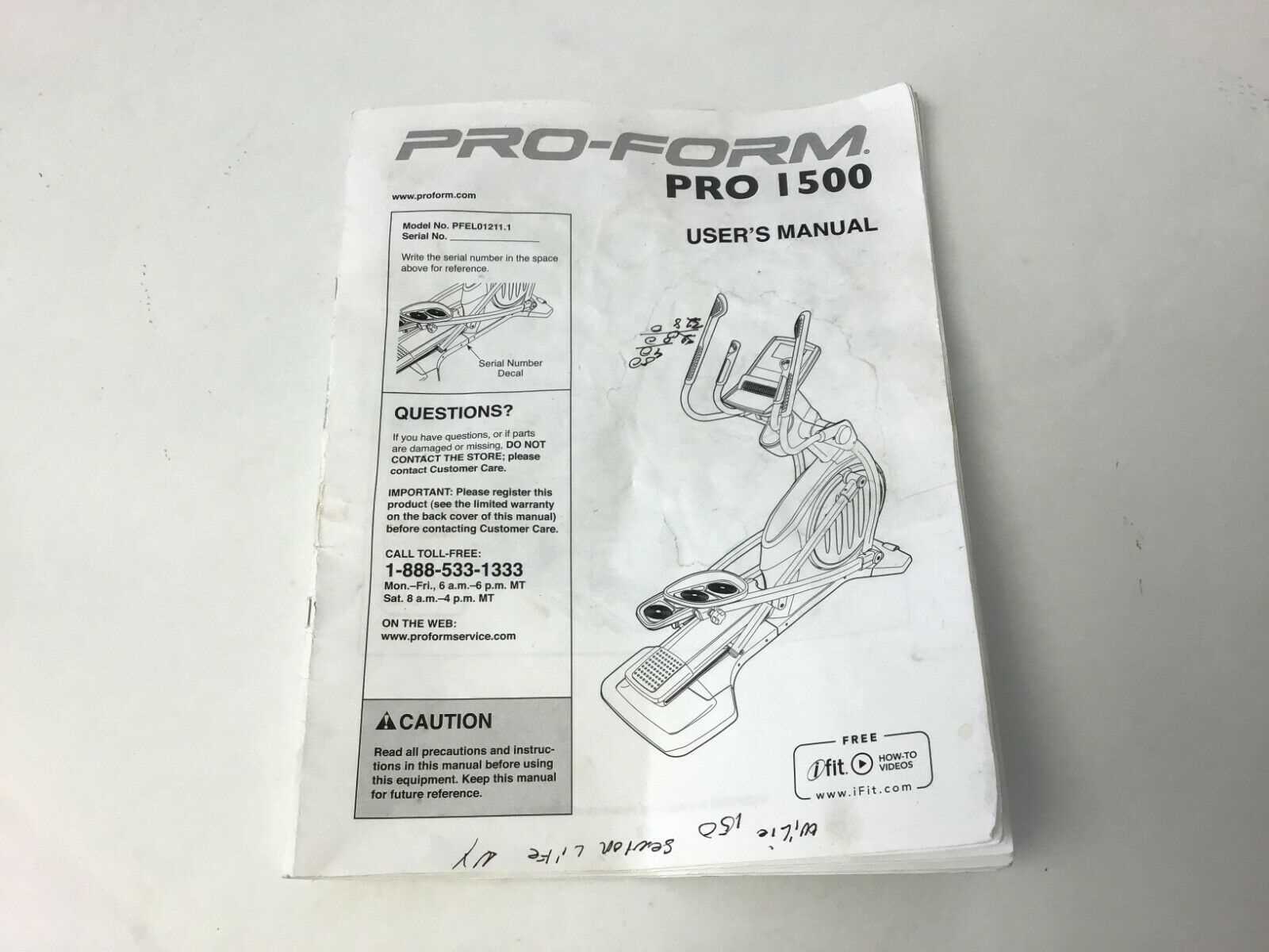 proform elliptical instruction manual