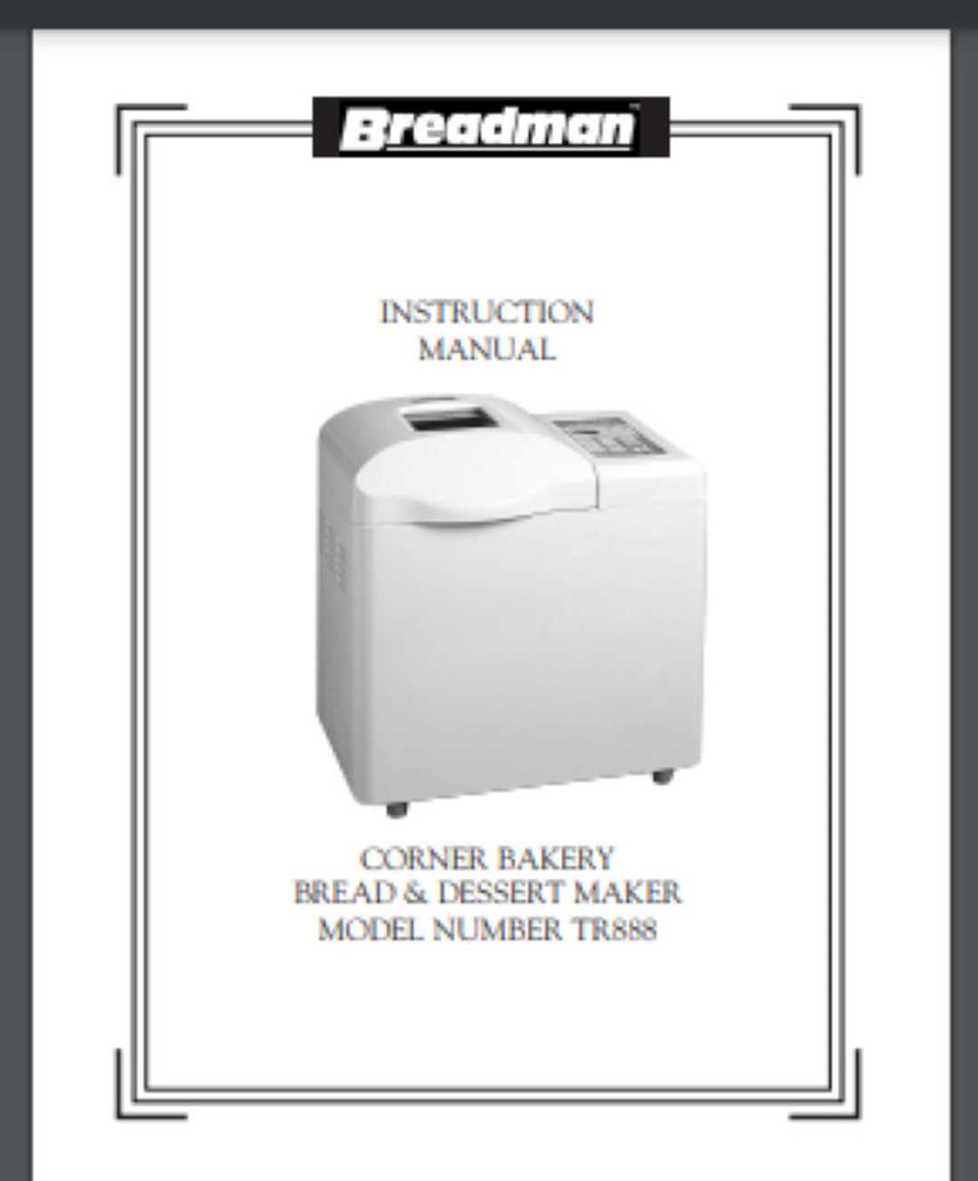 instruction manual for sunbeam bread maker