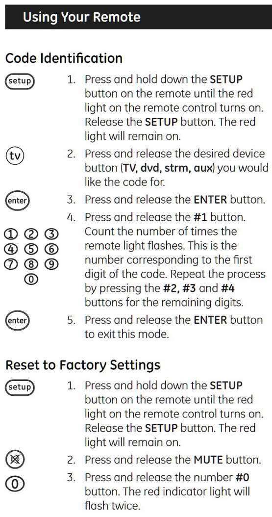 instruction manual ge universal remote codes