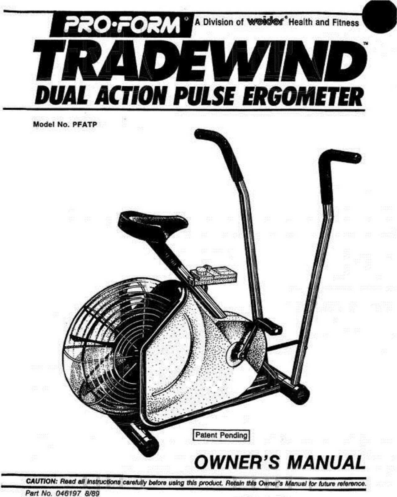 proform exercise bike instruction manual