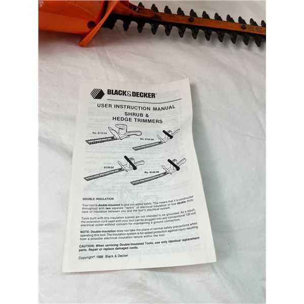 black and decker hedge trimmer instruction manual