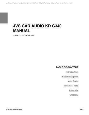 jvc kd g340 instruction manual