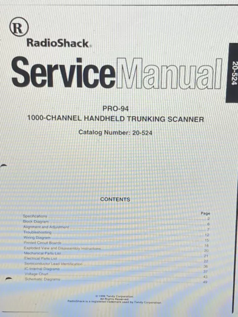 radio shack pro 94 instruction manual