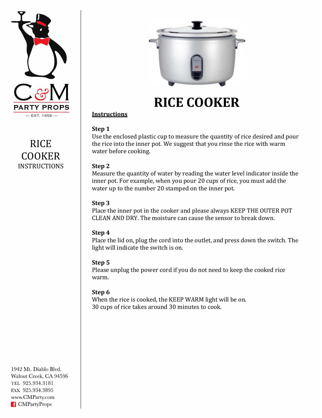 rice cooker instruction manual