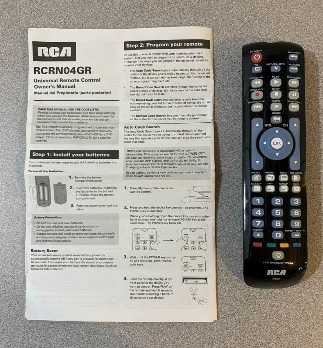 rca universal remote rcrn04gr instruction manual