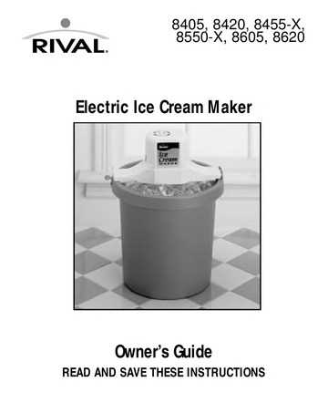 rival electric ice cream maker instruction manual