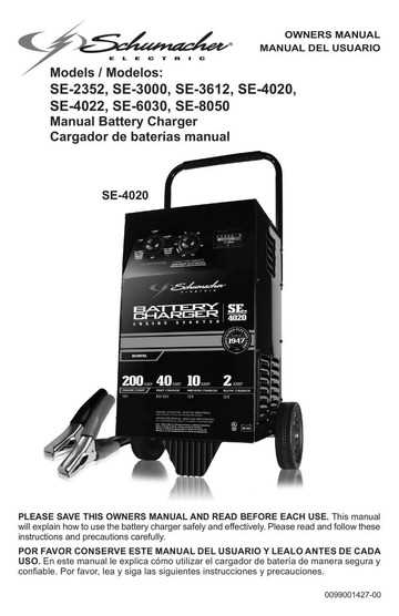 instruction manual for schumacher battery charger