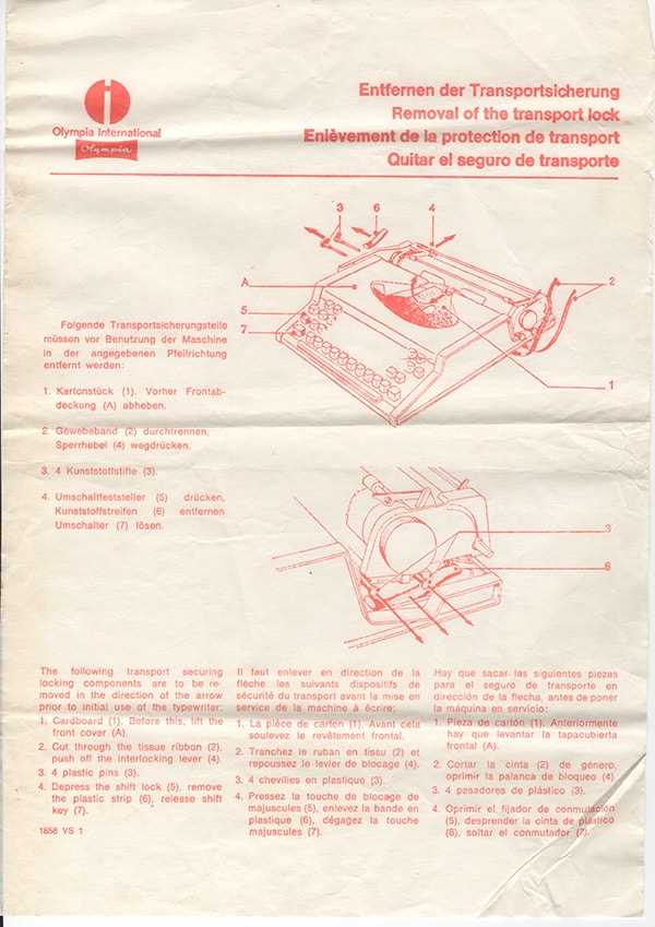 olympia deluxe typewriter instruction manual