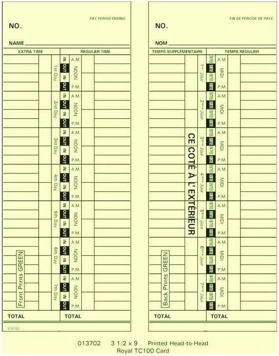 royal tc100 time clock instruction manual