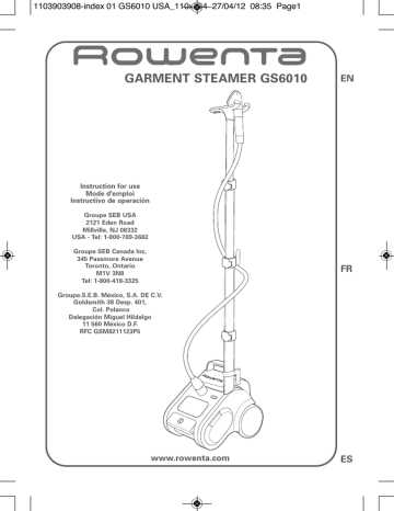 rowenta steamer instruction manual