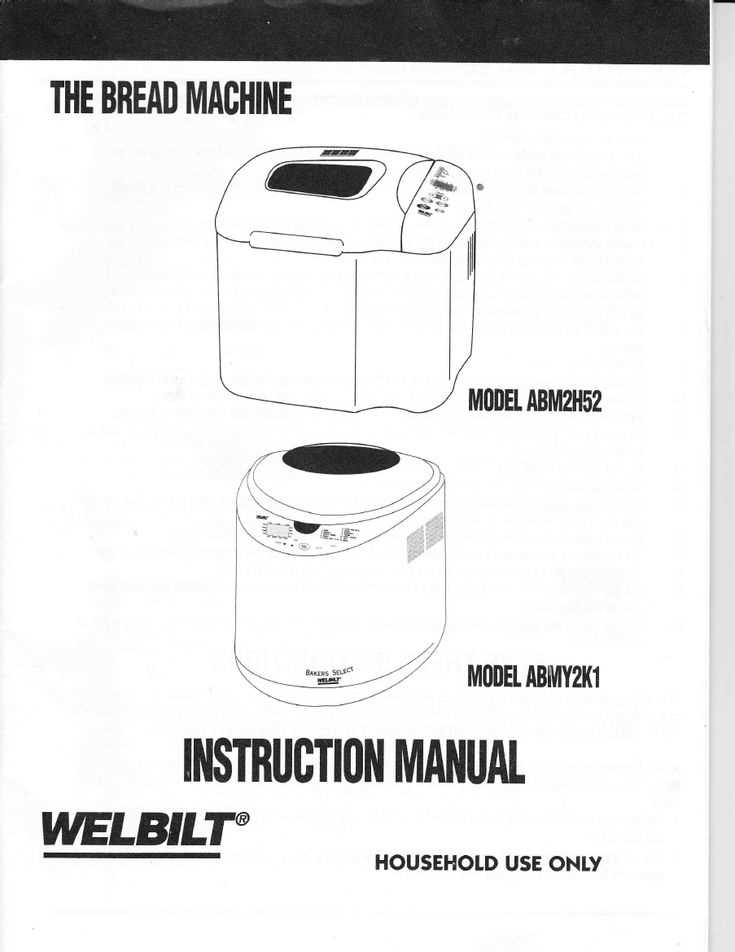 instruction manual for welbilt bread machine