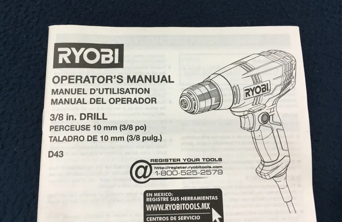 ryobi hammer drill instruction manual