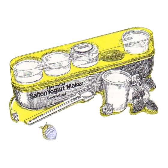 salton yogurt maker instructions manual