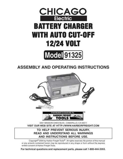 sears manual battery charger instructions