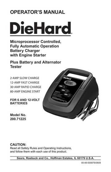 sears manual battery charger instructions