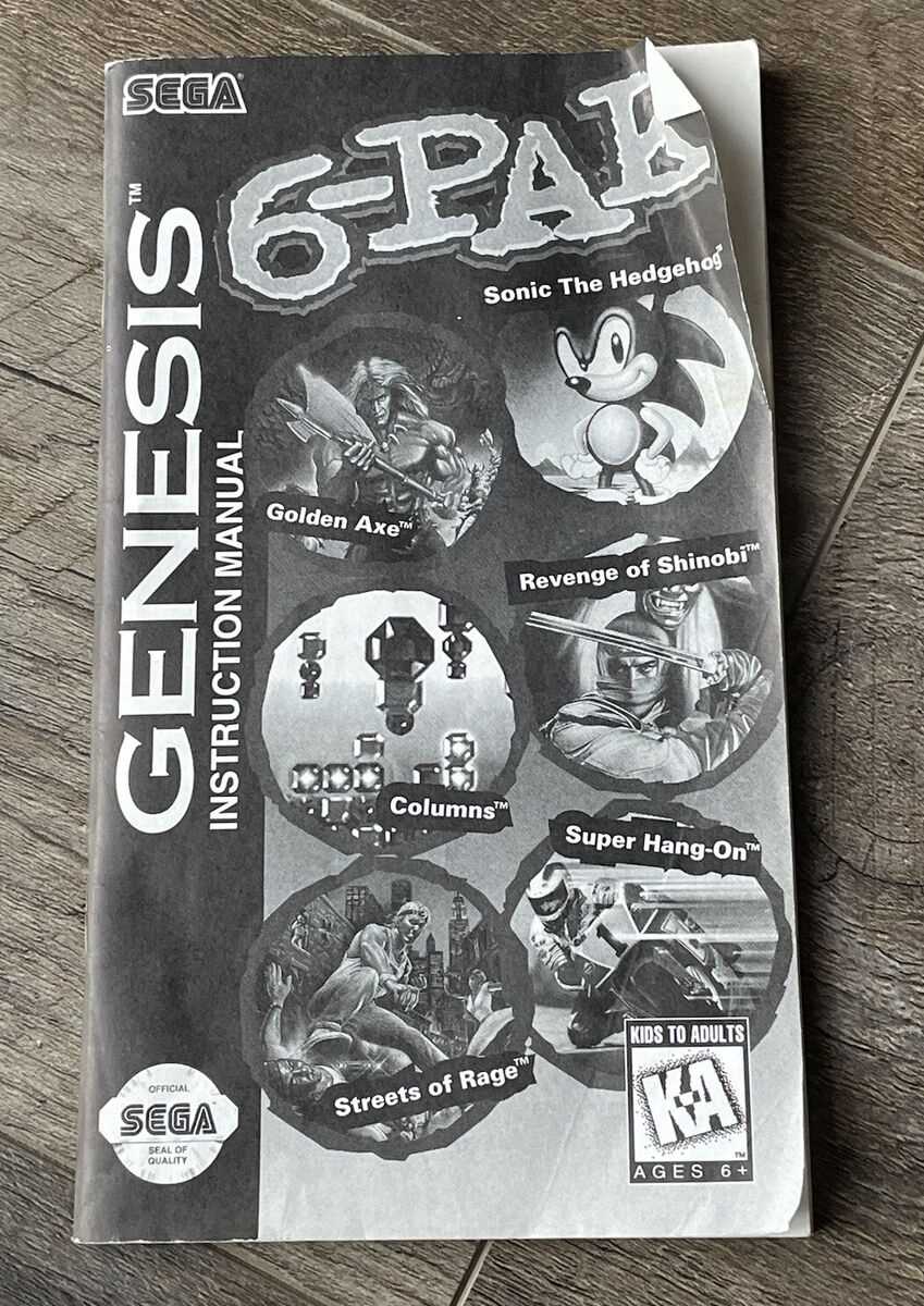 sega genesis instruction manual