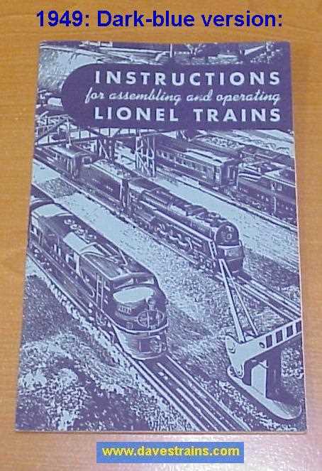 lionel train instruction manuals