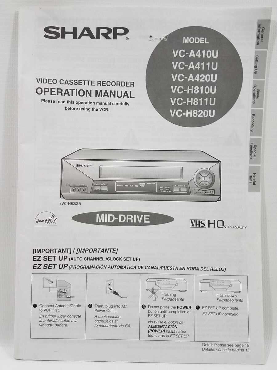 sharp vcr instruction manual