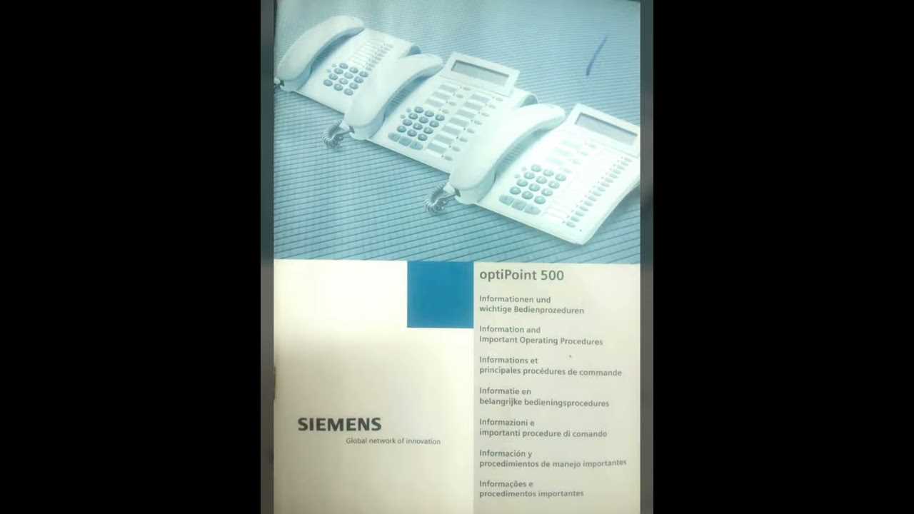 siemens optipoint 500 standard instruction manual